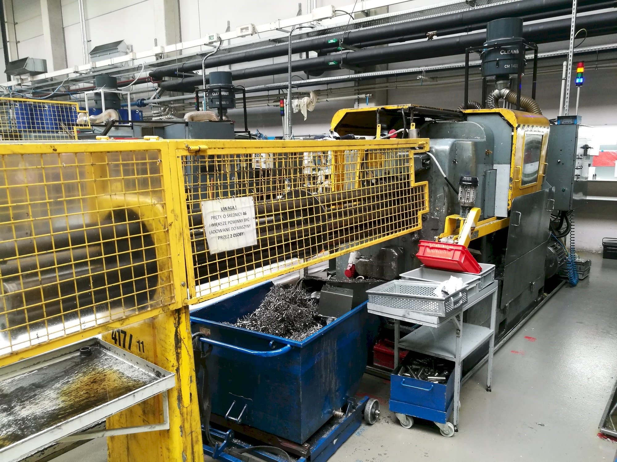 Vista frontal de la máquina Wickman 1  3/8"-6