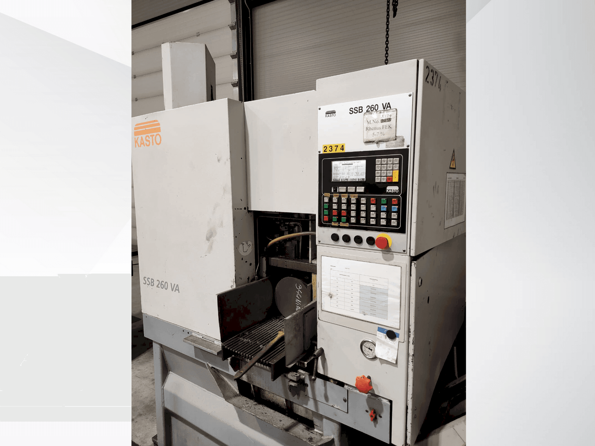 Front view of KASTO SSB 260 VA machine